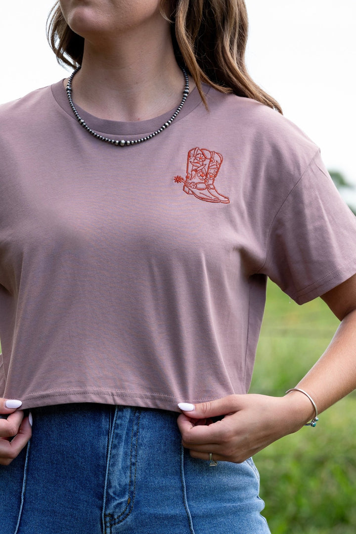 Embroidered Boot Tee - Lunabelle West