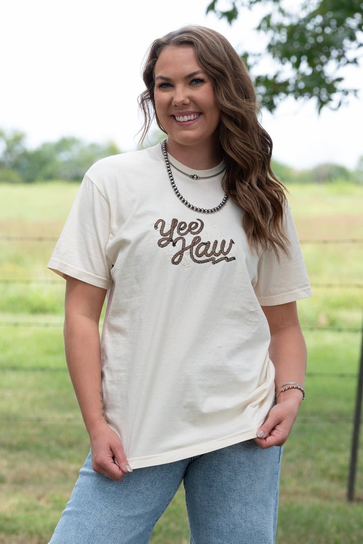 Yeehaw Embroidered Tee - Lunabelle West