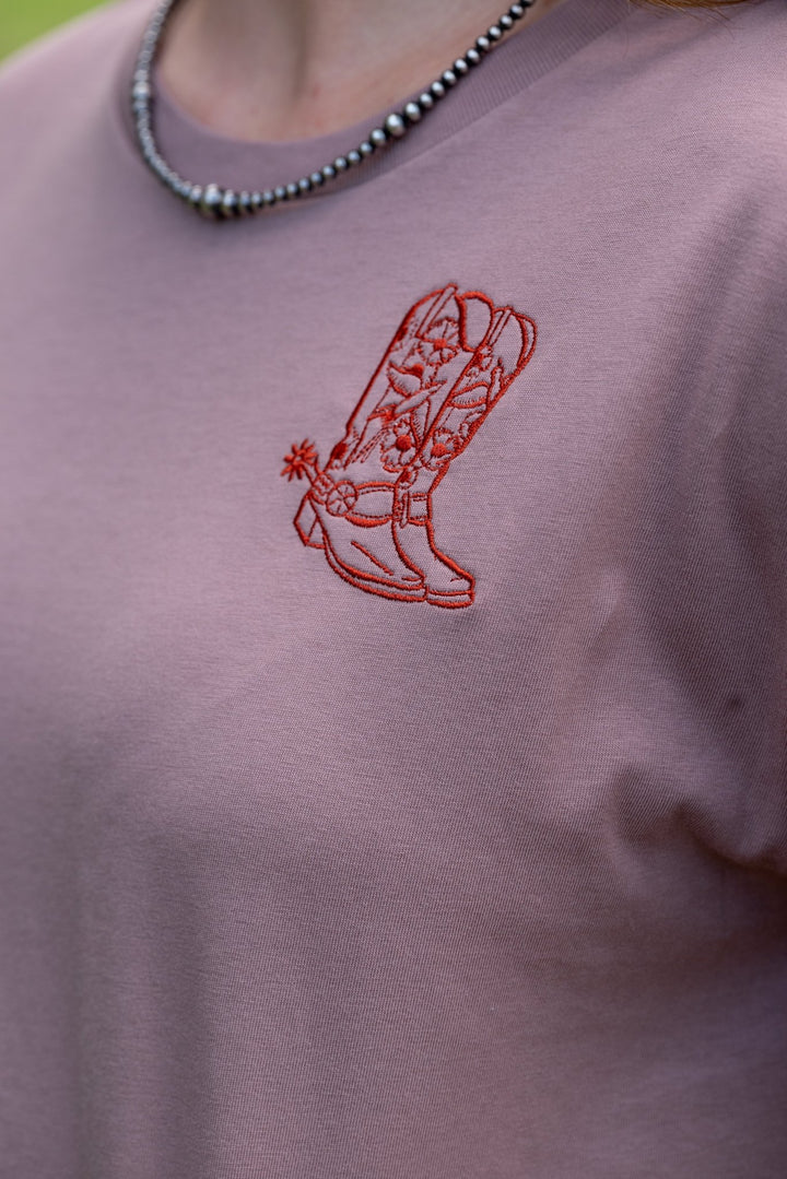 Embroidered Boot Tee - Lunabelle West