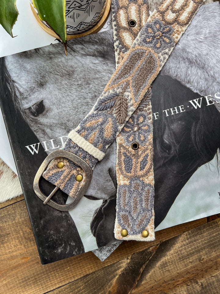 Anna Embroidered Wool Belt - Lunabelle West