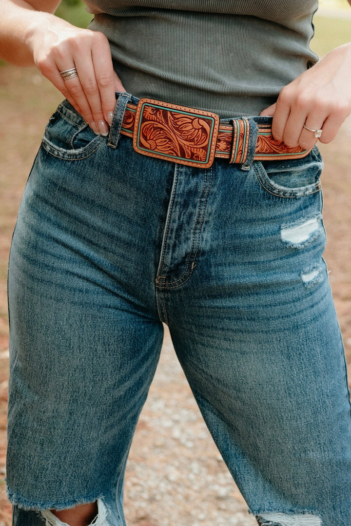 Carson Tooled Belt - Lunabelle West