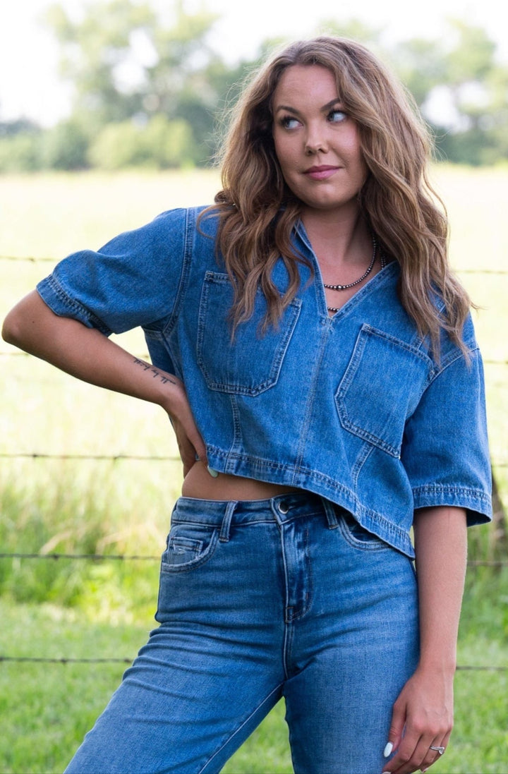 Dakota Denim Top - Lunabelle West