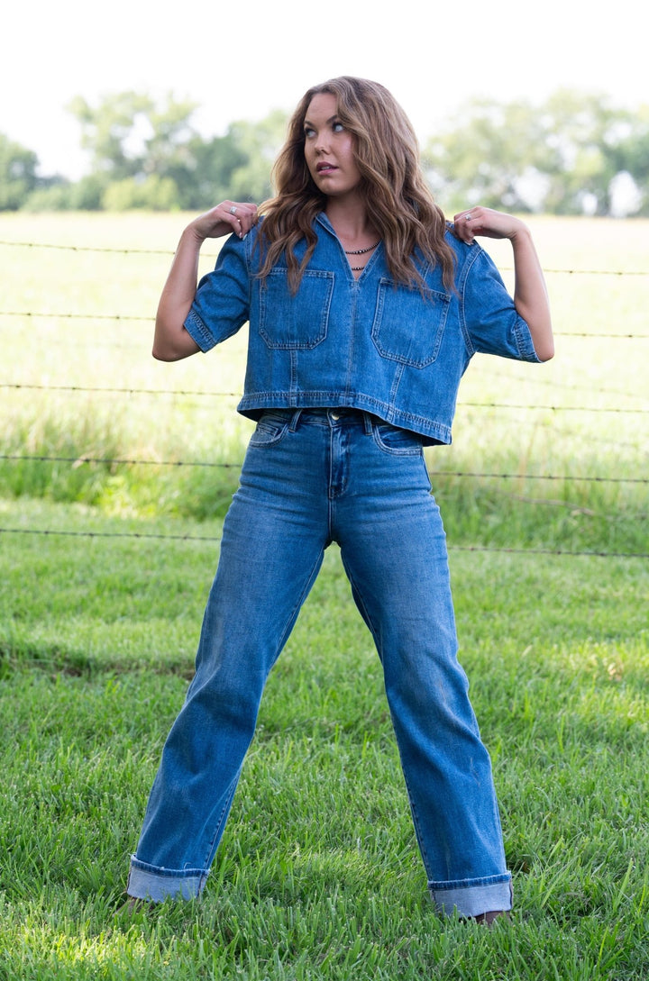 Dakota Denim Top - Lunabelle West