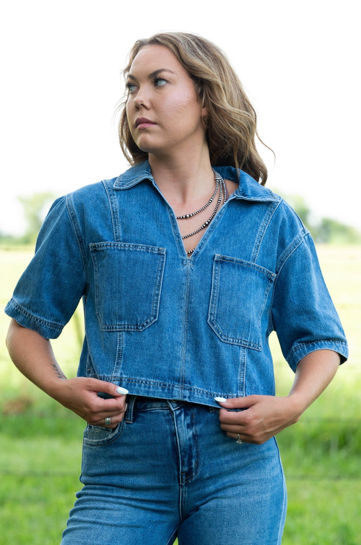Dakota Denim Top - Lunabelle West