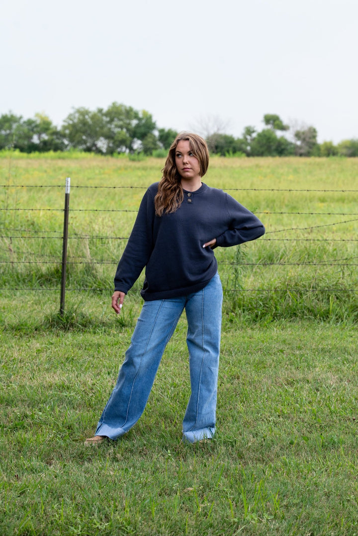 Barrett Knit Henley - Lunabelle West