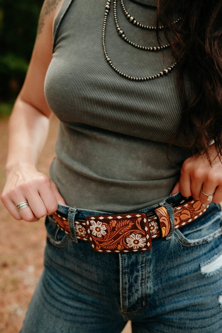Langston Tooled Belt - Lunabelle West