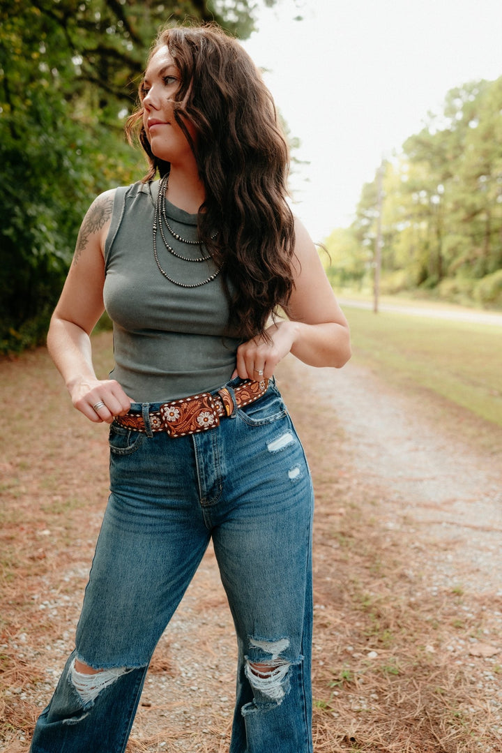 Langston Tooled Belt - Lunabelle West