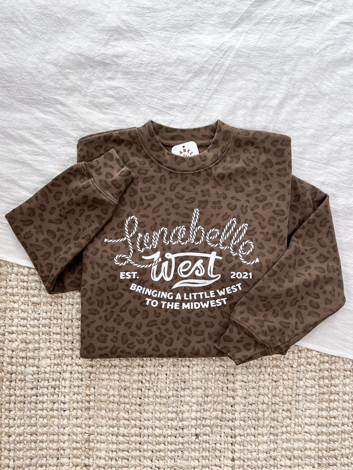 LW Logo Leopard Crewneck - Lunabelle West