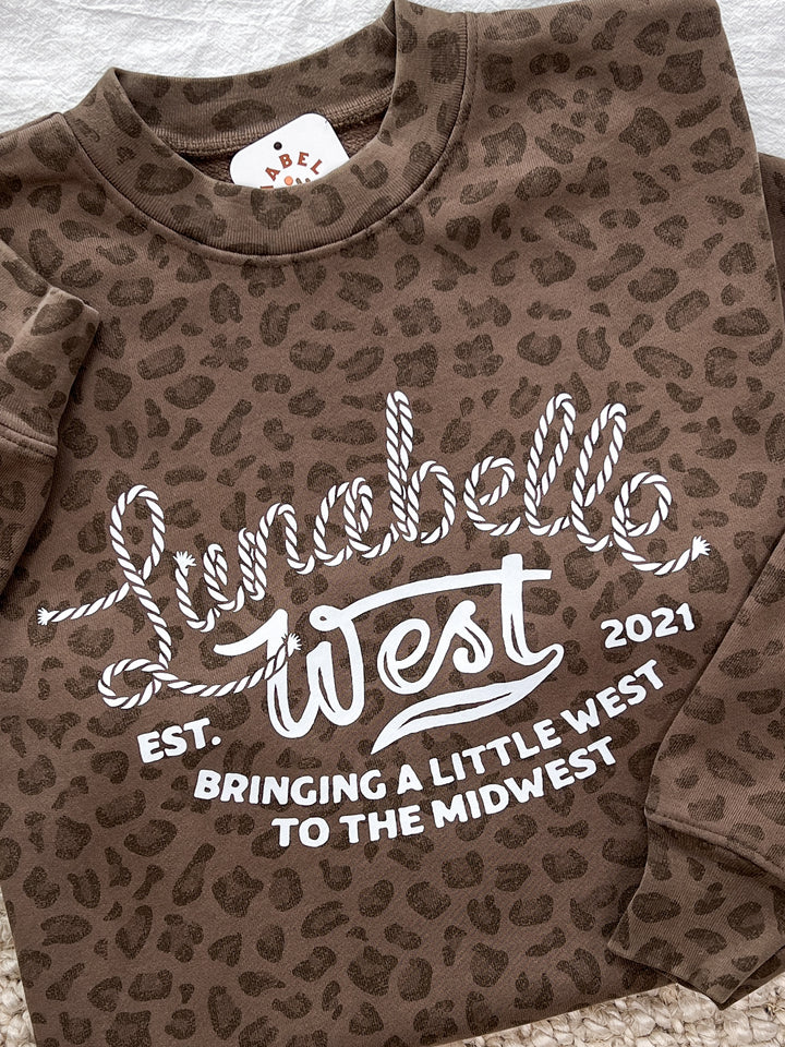 LW Logo Leopard Crewneck - Lunabelle West