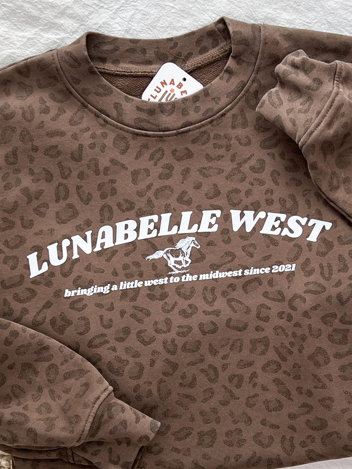 LW Mustang Leopard Crewneck - Lunabelle West