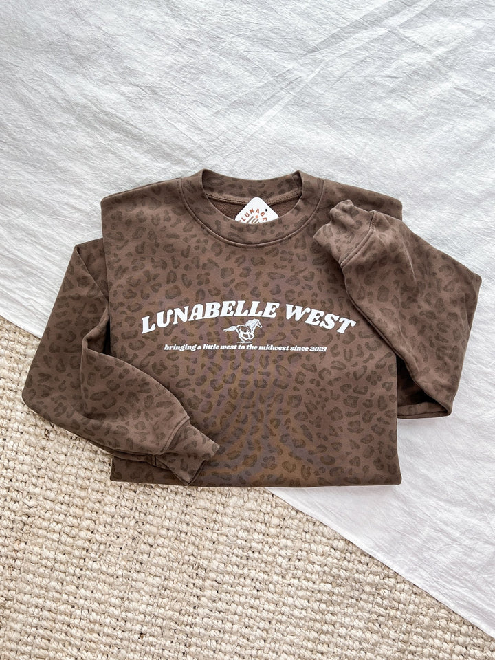 LW Mustang Leopard Crewneck - Lunabelle West