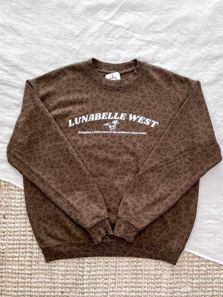 LW Mustang Leopard Crewneck - Lunabelle West