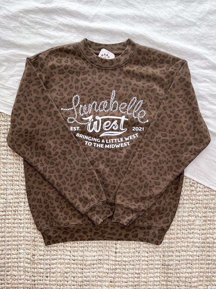 LW Logo Leopard Crewneck - Lunabelle West