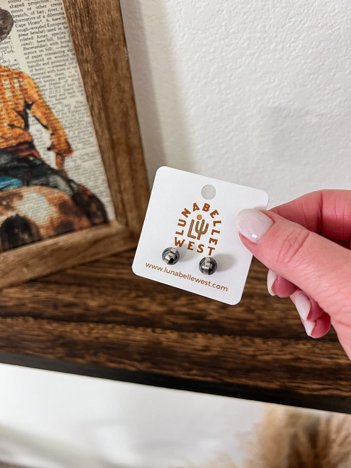 Bellamy Sterling Silver 8mm Pearl Studs - Lunabelle West