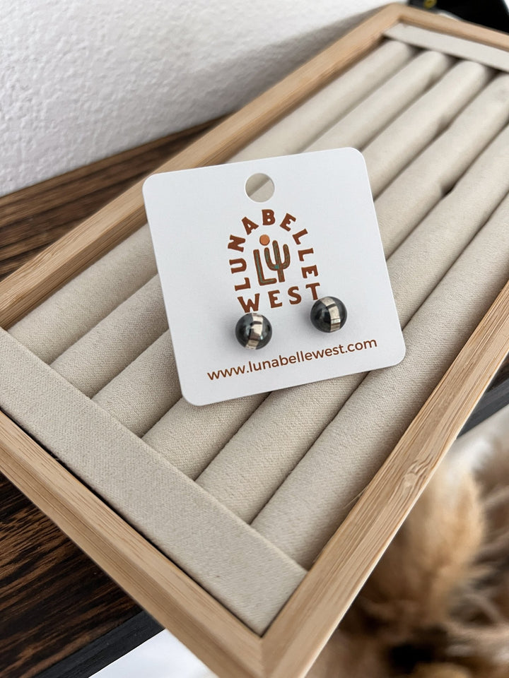 Bellamy Sterling Silver 8mm Pearl Studs - Lunabelle West