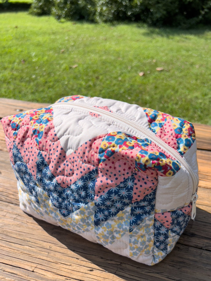Patchwork Quilted Makeup Bag - Lunabelle West