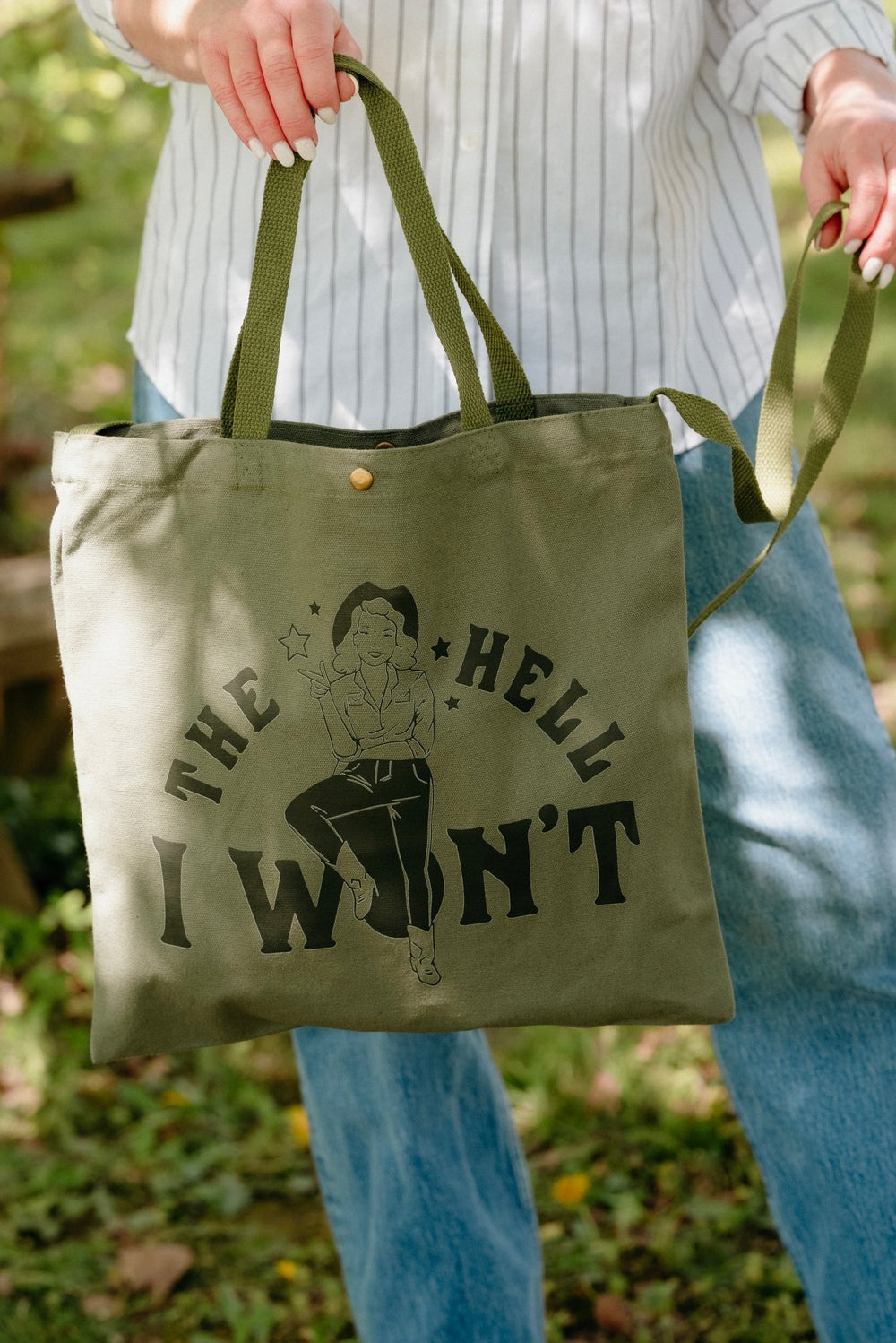 The Hell I Won't Canvas Tote Bag - Lunabelle West