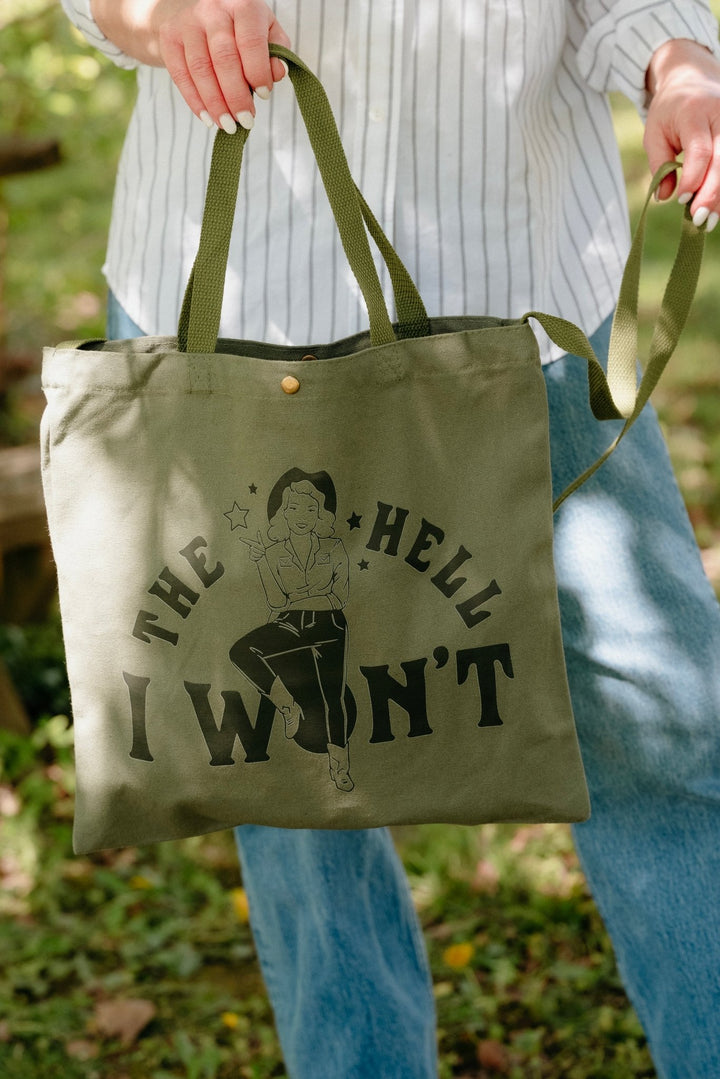 The Hell I Won't Canvas Tote Bag - Lunabelle West