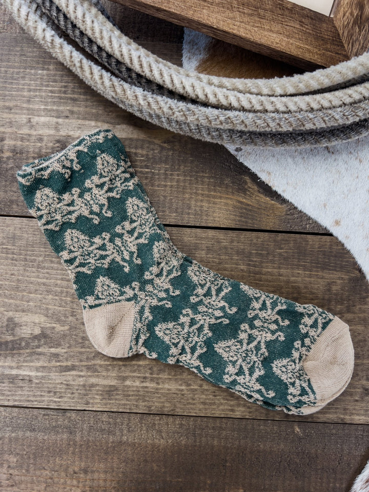Retro Embossed Socks - Lunabelle West