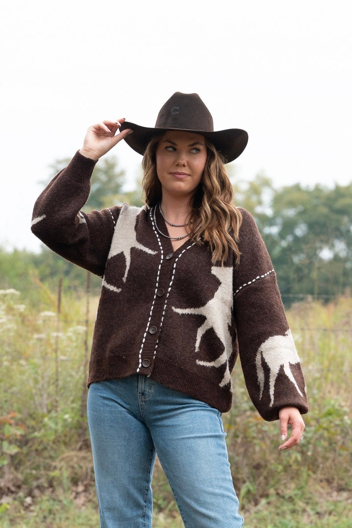 Oaklynn Horse Cardigan - Lunabelle West