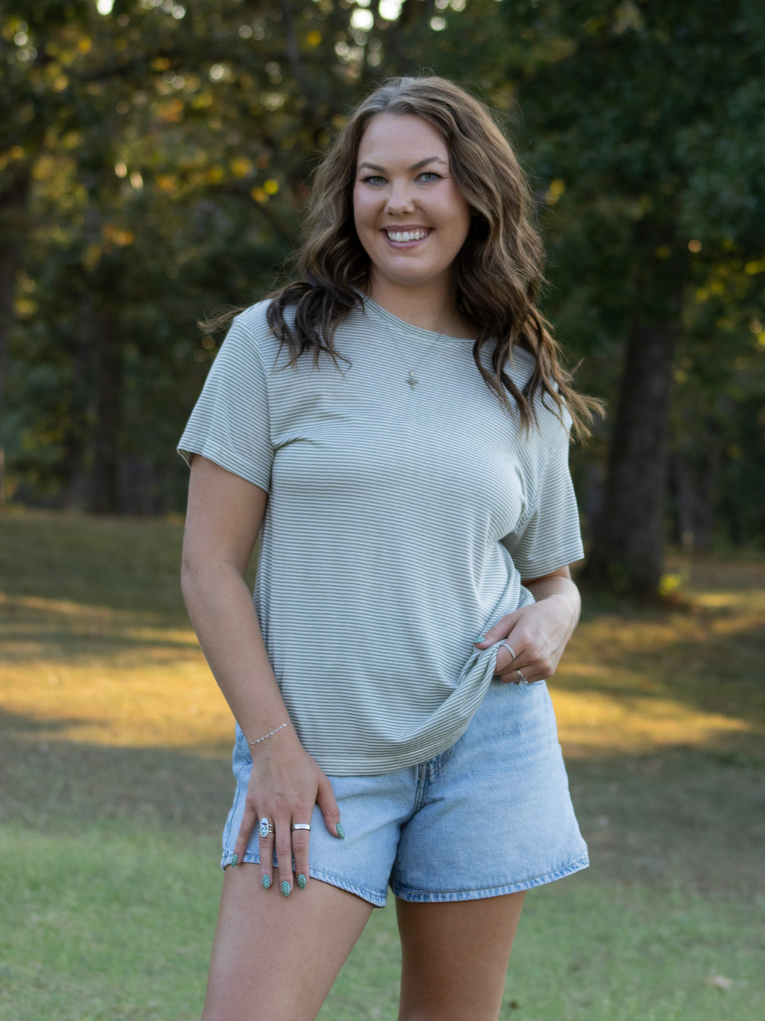 Olive Stripe Tee