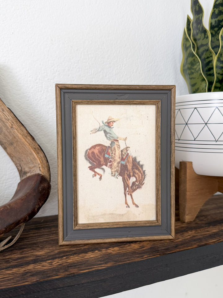 Wild Bronc Framed Canvas