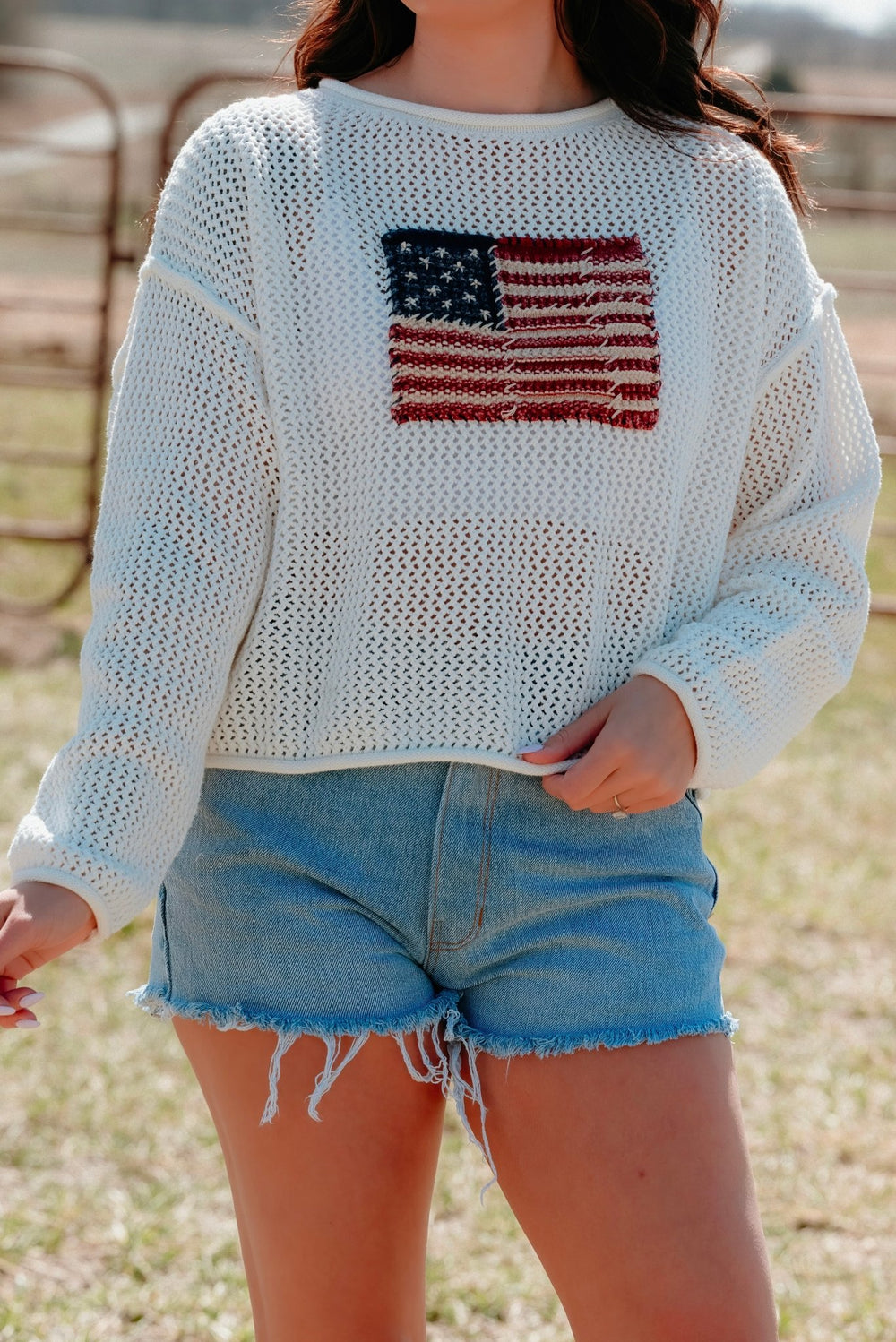 American Flag Knitted Top - Lunabelle West