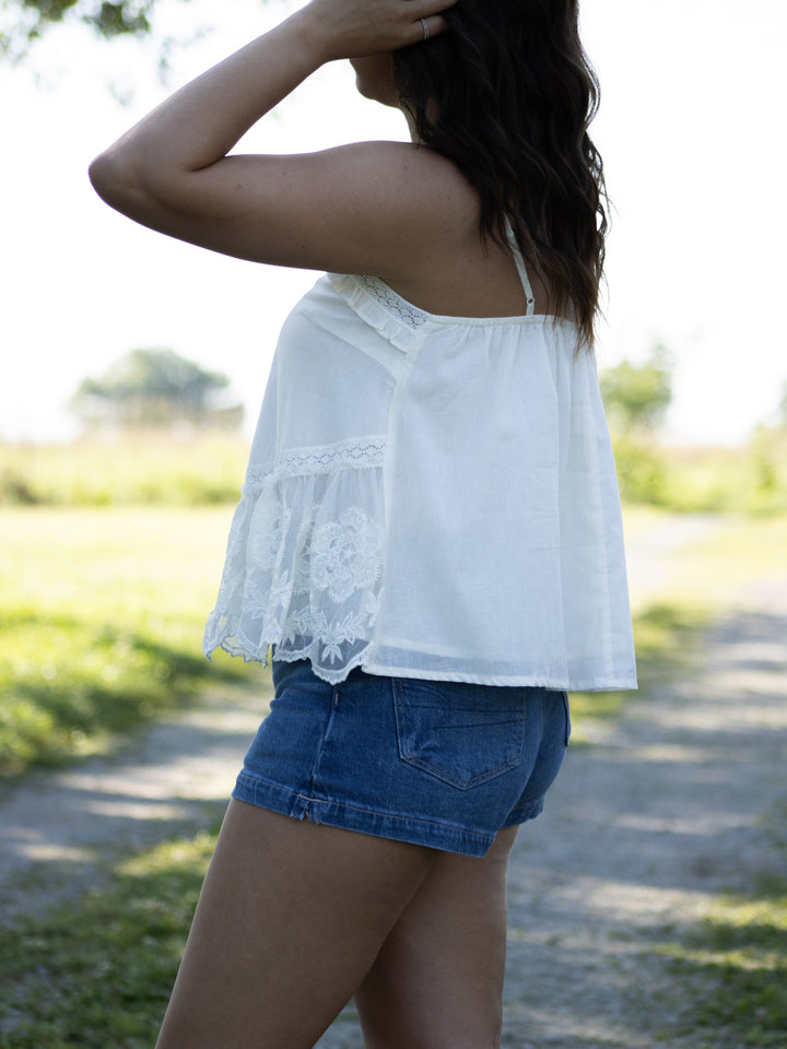 Maris Embroidered Lace Tank