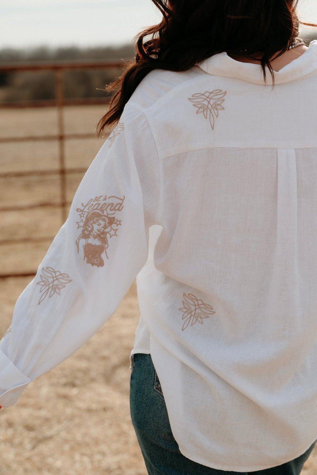 Riverton Embroidered Button Down - Lunabelle West