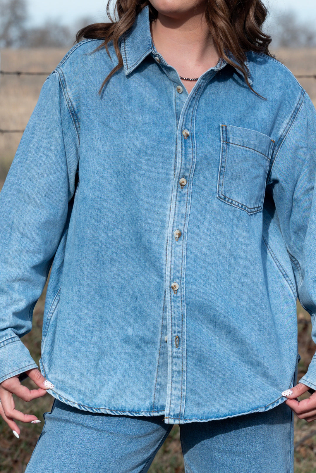Harper Denim Button Down