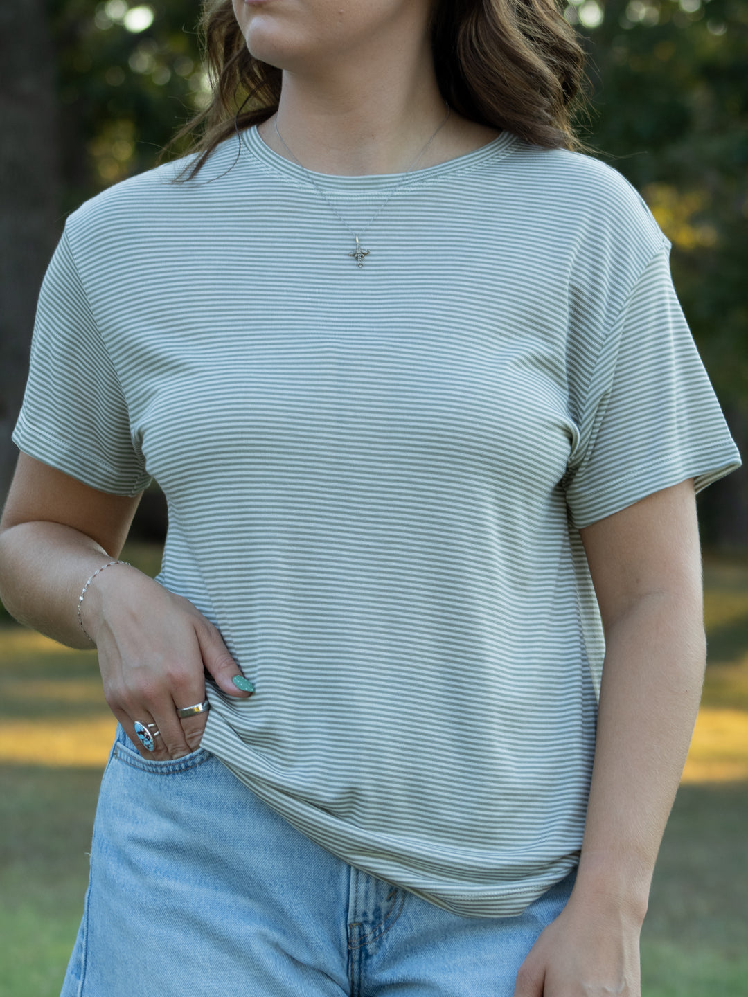 Olive Stripe Tee