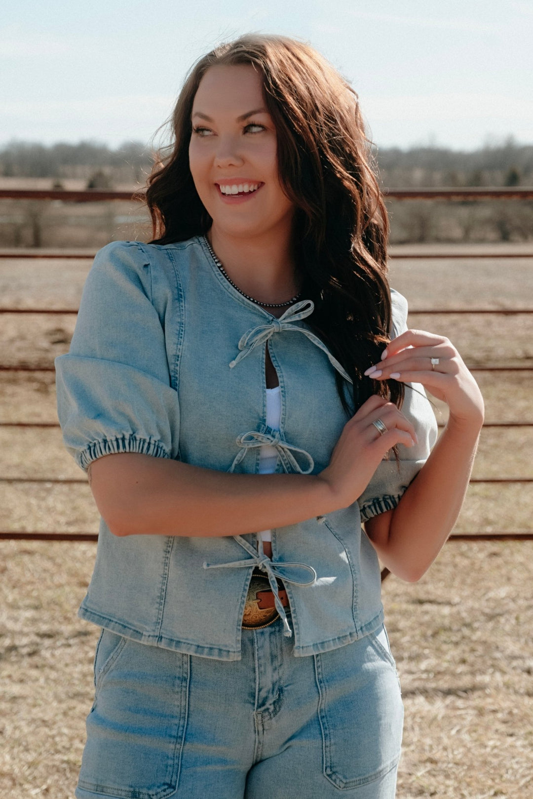 Charleston Denim Top - Lunabelle West