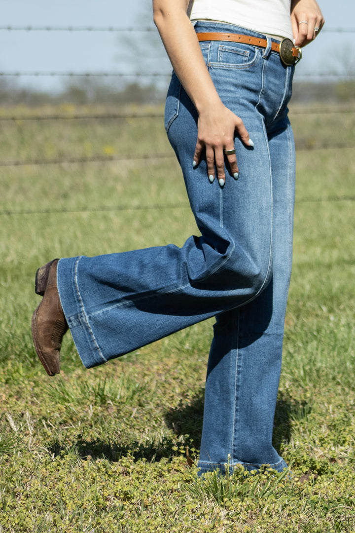 Sloane Wide Leg Denim Trousers