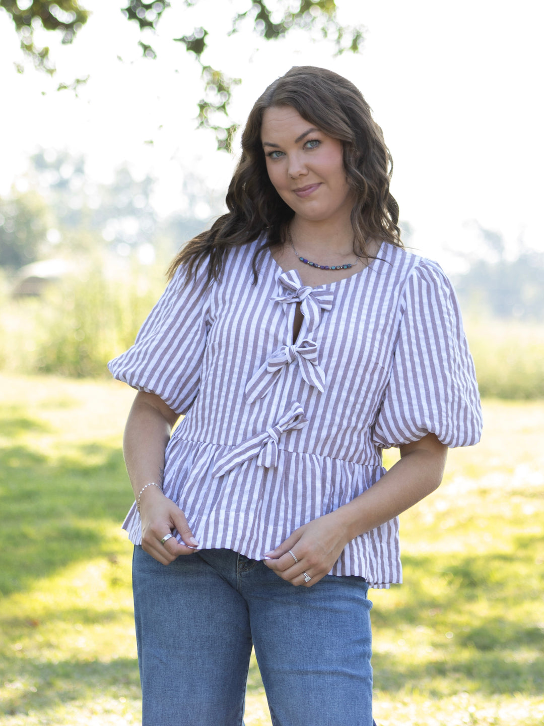 Saffron Tie Front Top