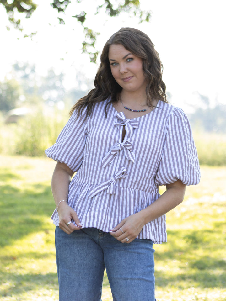 Saffron Tie Front Top