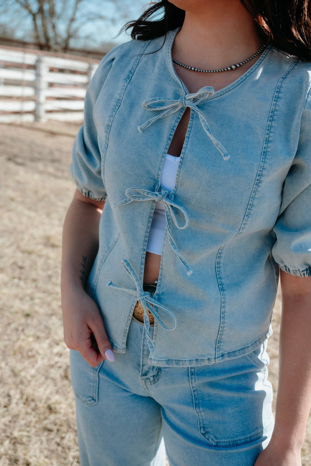 Charleston Denim Top - Lunabelle West