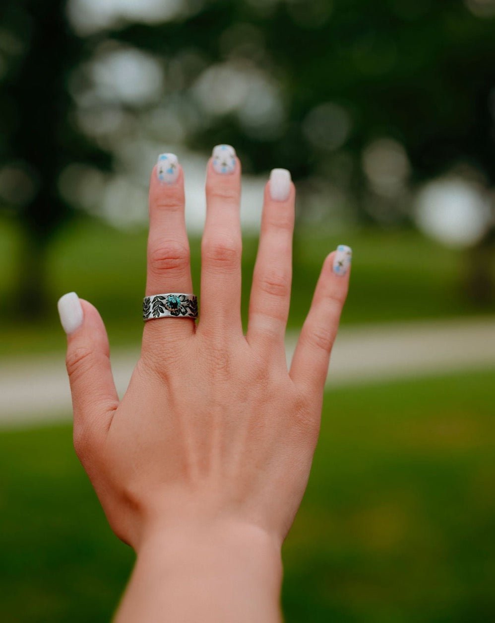 Elva Stamped Ring - Lunabelle West