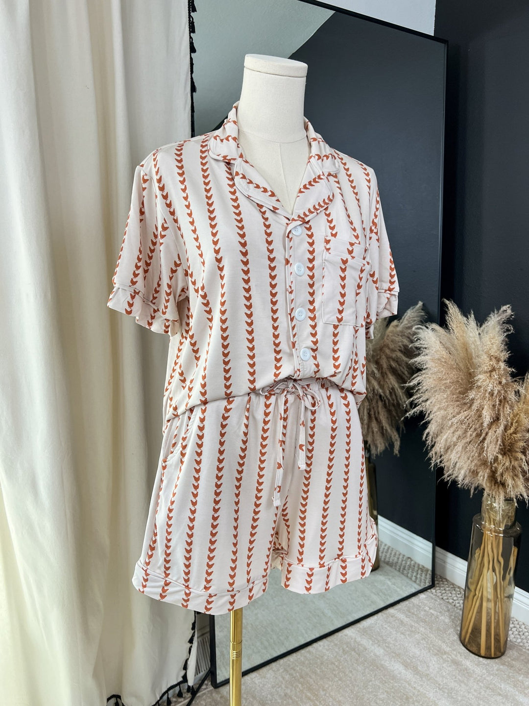 Chicken Stripe Pajama Set - Lunabelle West