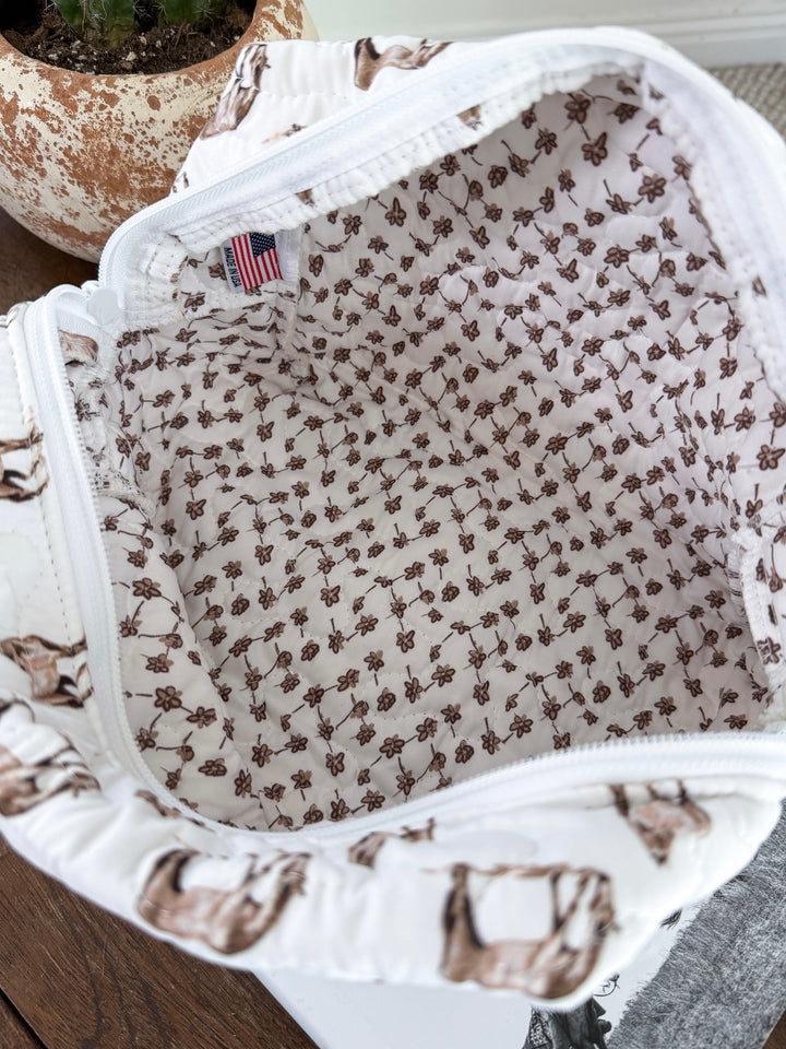 Dodge City Quilted Makeup Bag