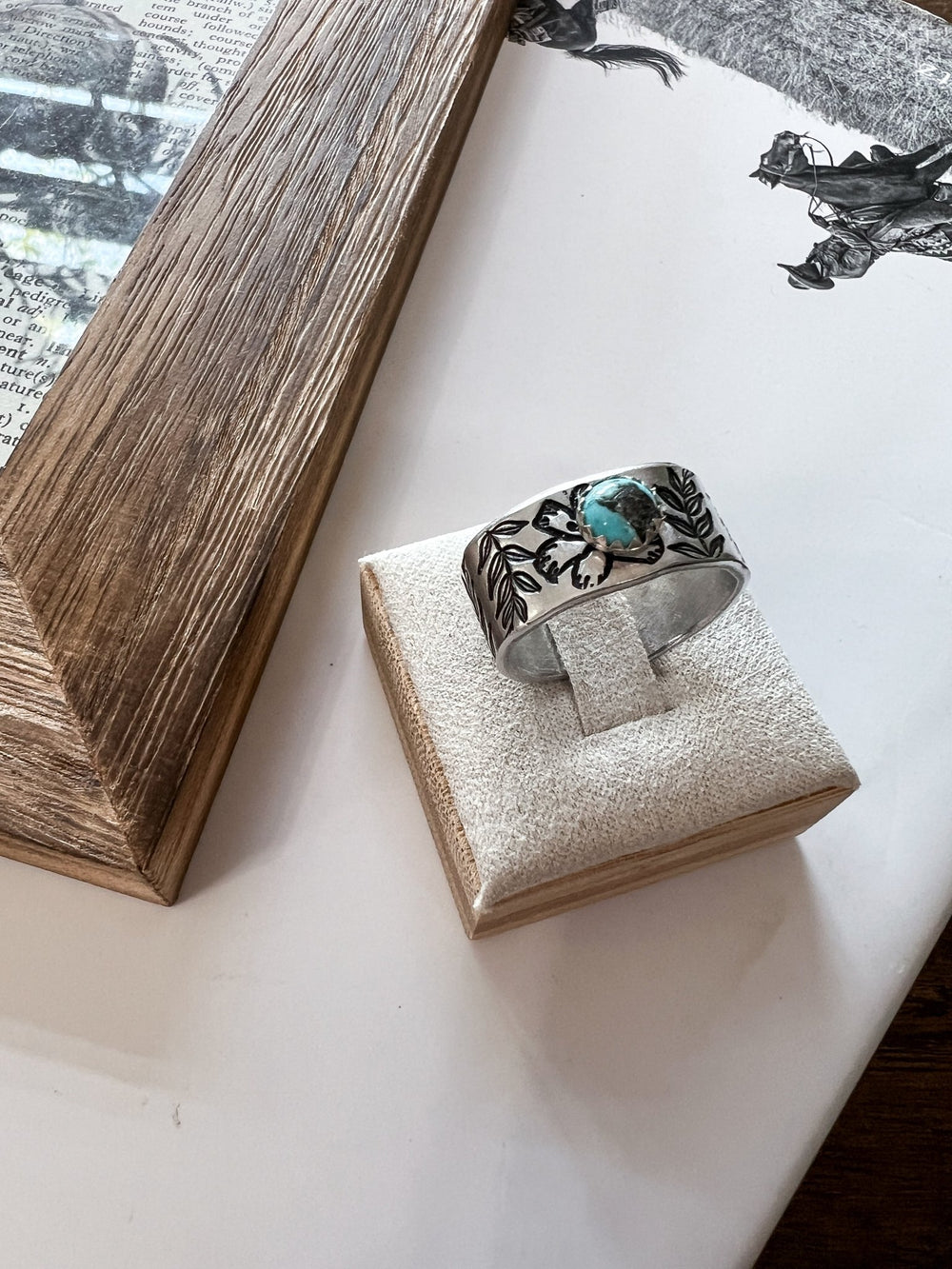 Elva Stamped Ring - Lunabelle West