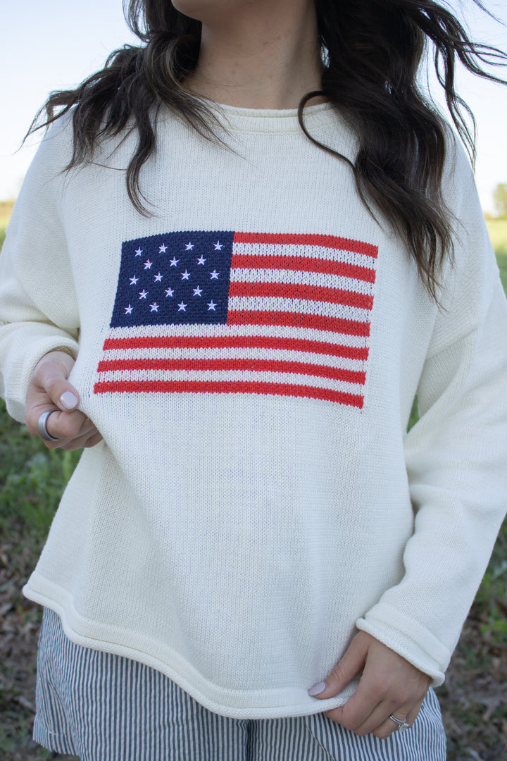 American Flag Knit Top