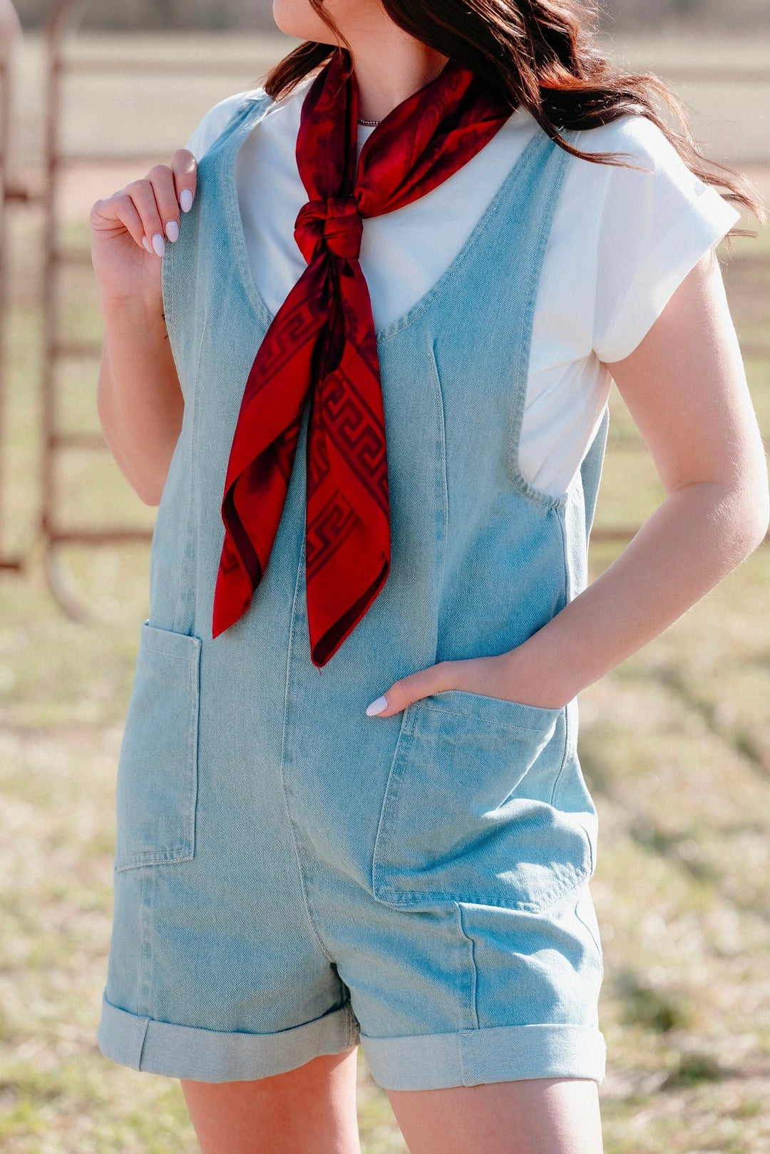 Flint Denim Romper - Lunabelle West