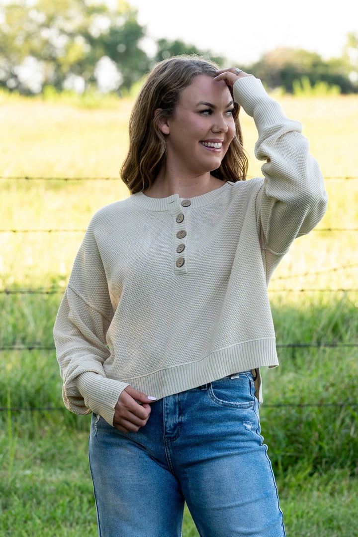 Tatum Knit Henley - Lunabelle West