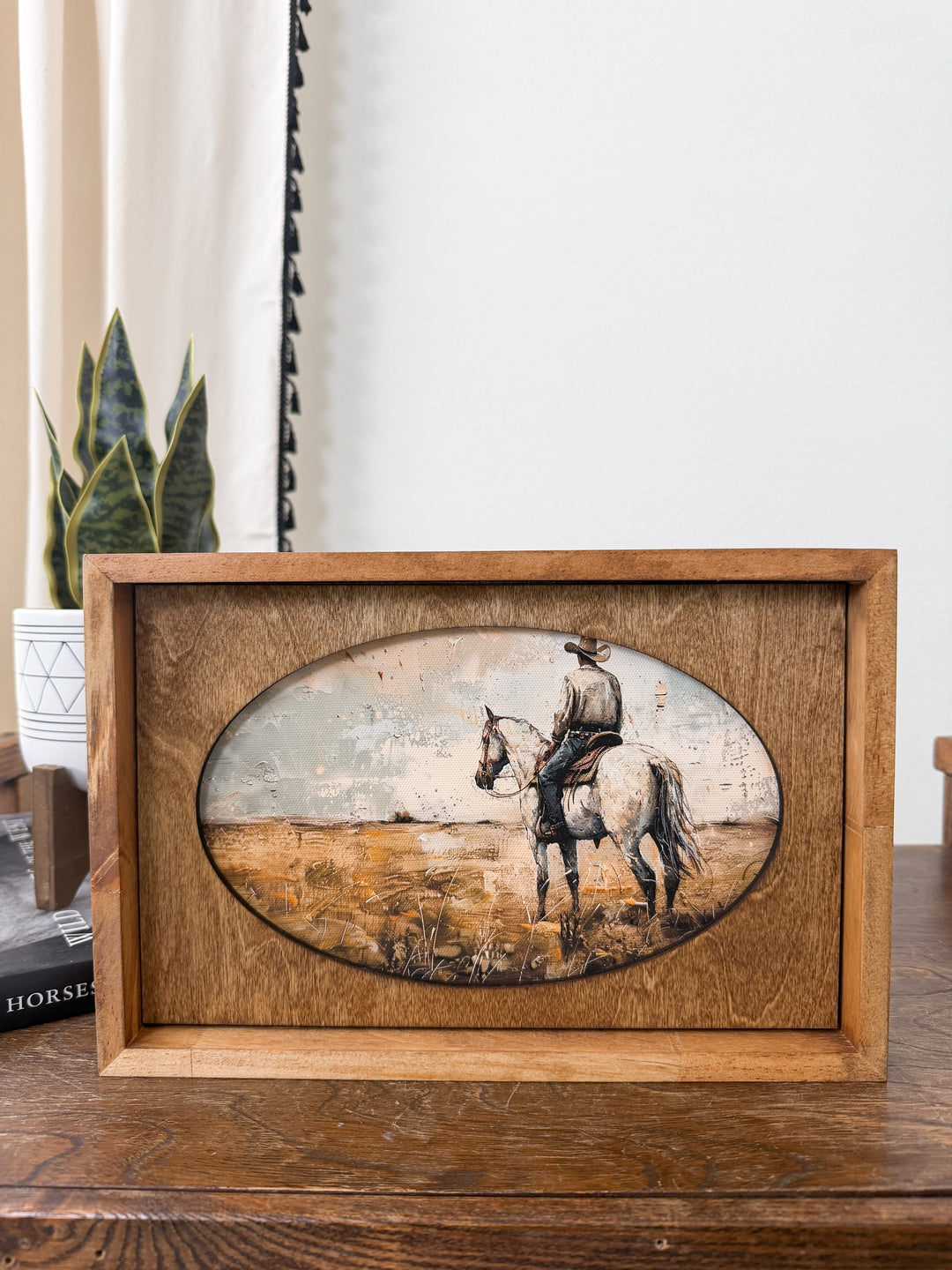 Lone Cowboy Box Framed Art