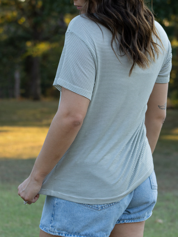 Olive Stripe Tee