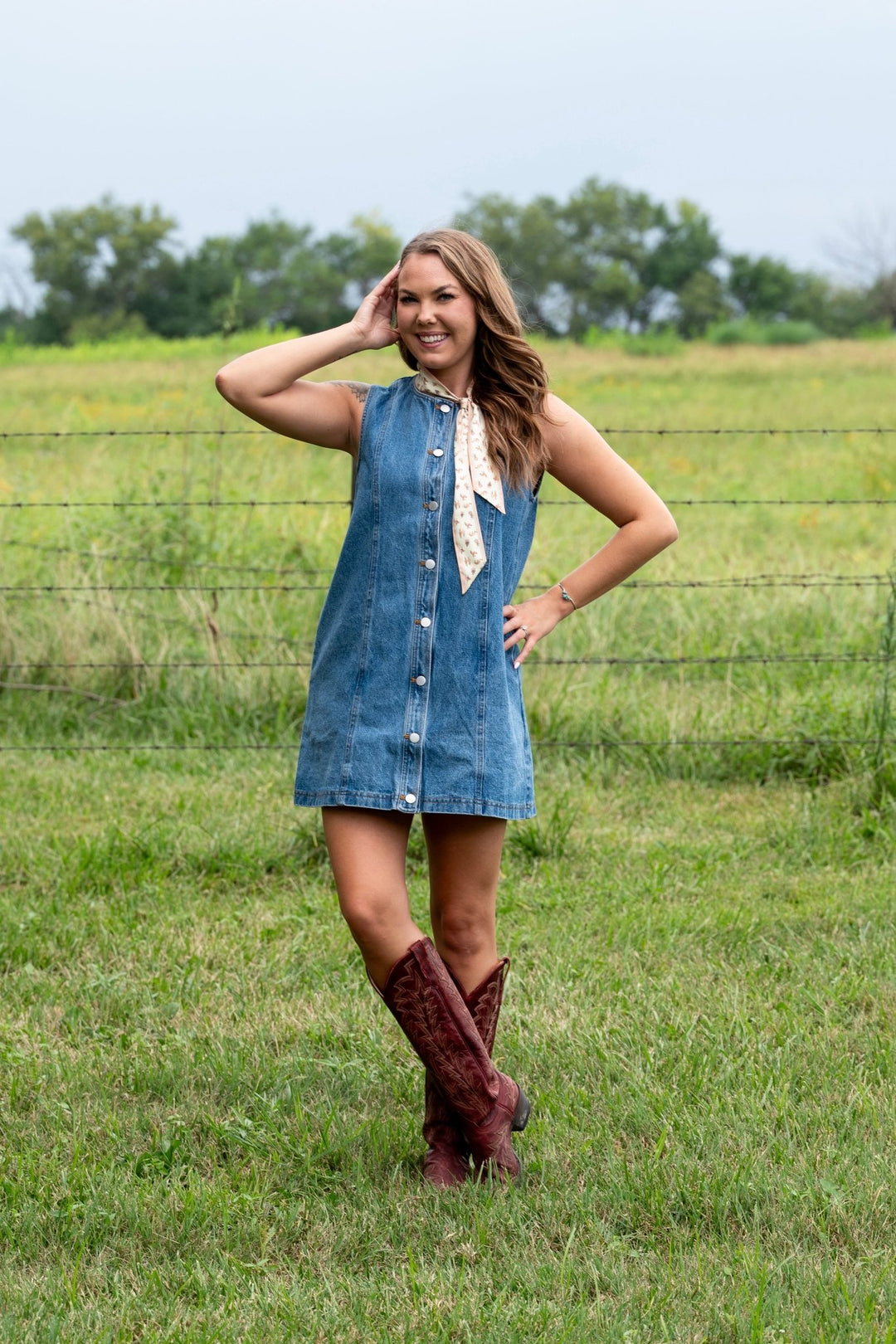 Sadie Denim Dress - Lunabelle West