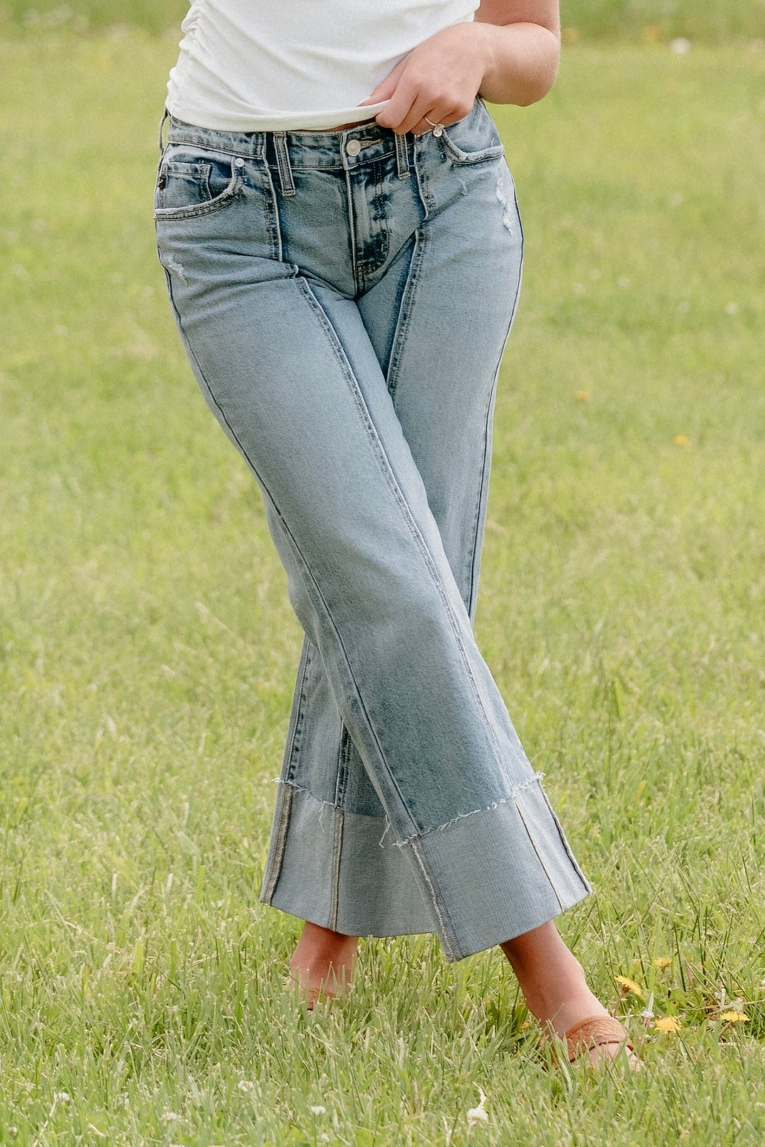 Georgia Cropped Wide Leg Jeans - Lunabelle West