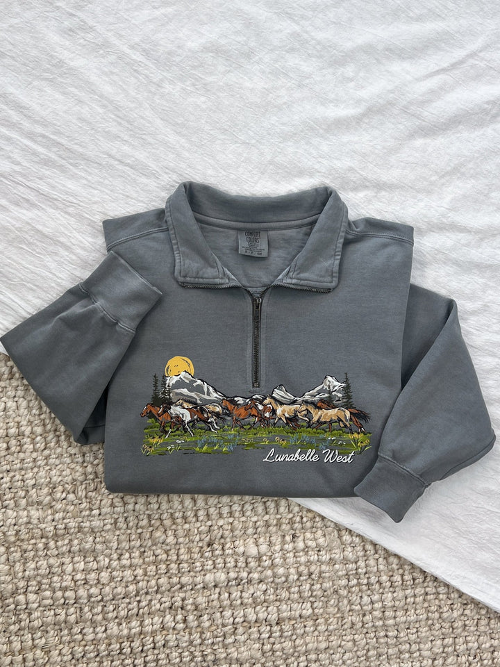 Mustang Run Quarter Zip - Lunabelle West