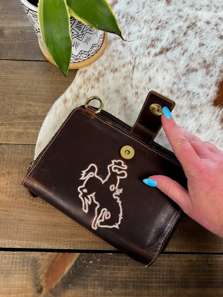 Bronc Leather Crossbody     - Lunabelle West