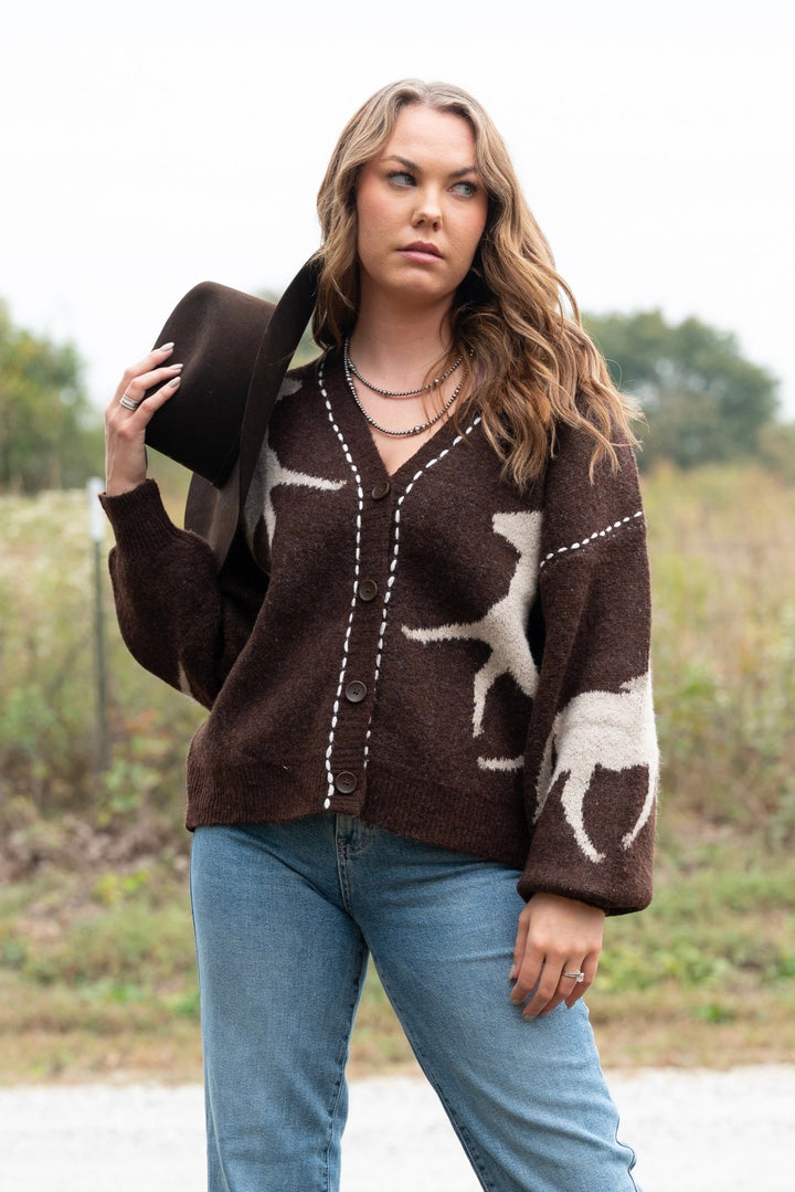 Oaklynn Horse Cardigan - Lunabelle West